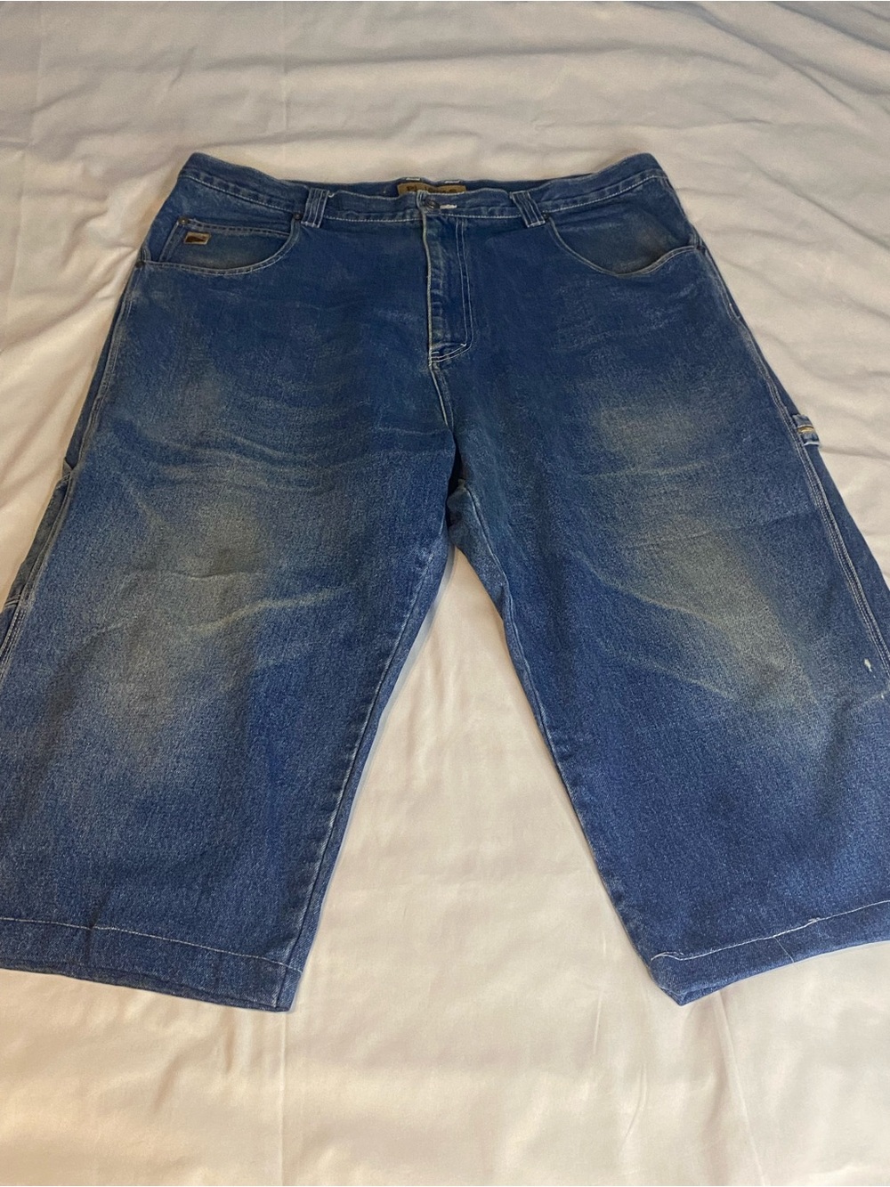 PJ Jeans Men's Blue Denim Shorts Cotton Medium Wash Flat Front Zip Pockets